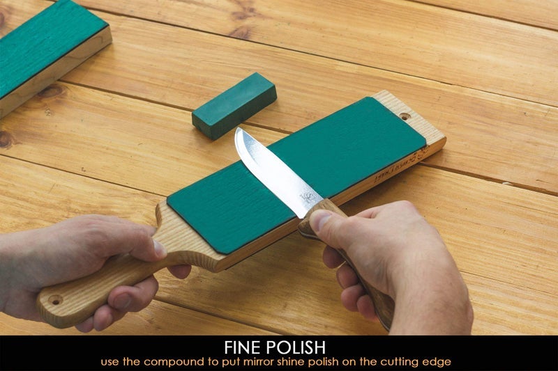 BeaverCraft Leather Strop Compound Green Polishing Compound Kit Honing Compound PP02 - Fine Green Stropping Compound 2 Bars 4 Oz - Buffing Compound for Metal Polishing Compound for Buffing Wheel - Image 3
